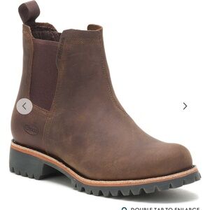 Chaco Brown Ankle Boots with Elastic Panels and Rugged Sole